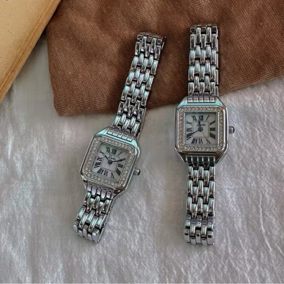 Panthere Classic Crystal Stainless Steel Watch with Diamond Accents - Picture 2 of 9